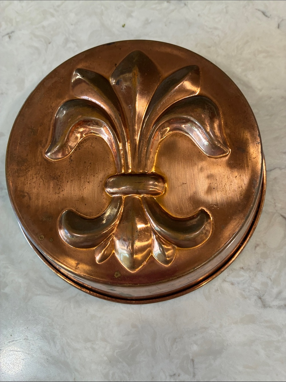 Vintage Decorative Copper Mold with Fleur-de-Lis